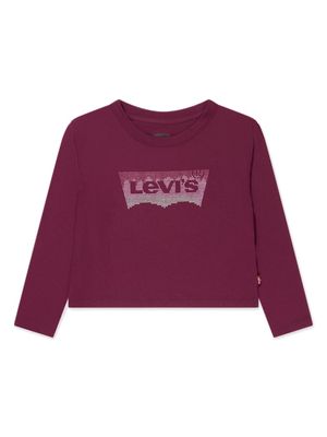 Levi's Kids t-shirt à ornements strassés - Rouge