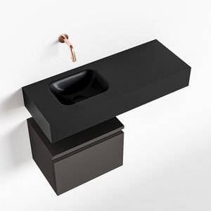 Toiletmeubel Mondiaz Andor | 80 cm | Meubelkleur Dark grey | Lex vrijhangend wastafel Urban Links | Zonder kraangat