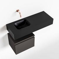 Toiletmeubel Mondiaz Andor | 80 cm | Meubelkleur Dark grey | Lex vrijhangend wastafel Urban Links | Zonder kraangat