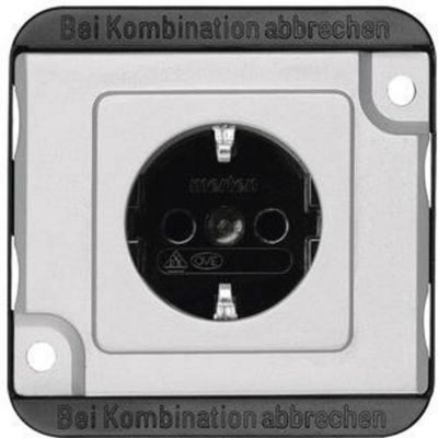 Merten MEG2300-7060 Wandcontactdoos met randaarde Inzetstuk Zilver 1 stuk(s)