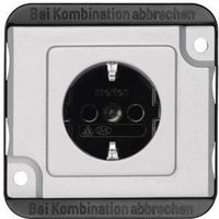 Merten MEG2300-7060 Wandcontactdoos met randaarde Inzetstuk Zilver 1 stuk(s) - thumbnail