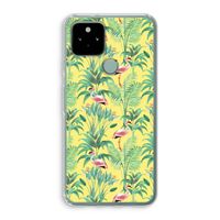 Flamingo party: Google Pixel 5 Transparant Hoesje