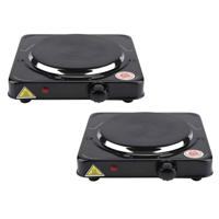 Benson Kookplaat elektrisch - 2x - 1 pit - 22 cm - 1000 W - camping kooktoestel