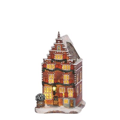 Decorated canal house battery operated- l10,5xw11,5xh18,5cm - Luville