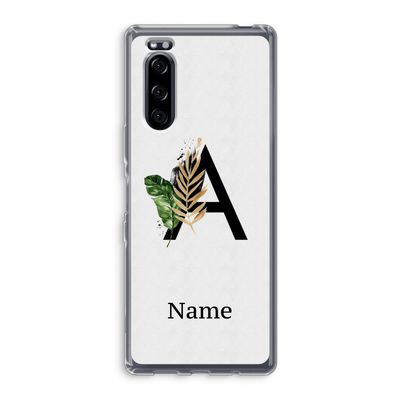 Charcoal Flora: Sony Xperia 5 Transparant Hoesje