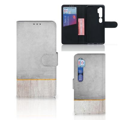 Xiaomi Mi Note 10 Pro | Book Style Case | Wood Concrete
