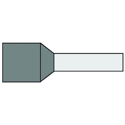 Adereindhuls 0,75qmm Grijs penlengte = 8mm geïsoleerd 100 stuks 727033 Klemko