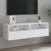 Tv-wandmeubel 100x30x30 cm bewerkt hout wit Tv-wandmeubel 100x30x30 cm bewerkt hout wit