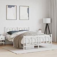 Bedframe met hoofd- en voeteneinde metaal wit 140x190 cm