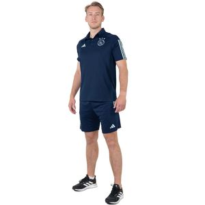 adidas Ajax Polo Trainingsset 2023-2024 Donkerblauw Lichtblauw