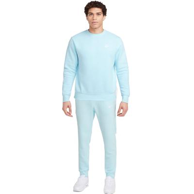 Nike Sportswear Club Fleece Crew Trainingspak Hemelsblauw Wit Nike Sportswear Club Fleece Crew Trainingspak Hemelsblauw Wit