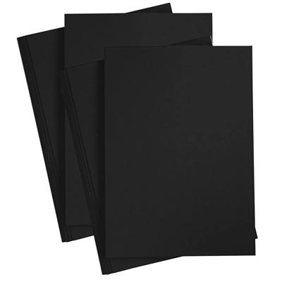 Hobby en knutselen karton vellen - 6x - zwart - A4 - 21 x 30 cm - 180 grams