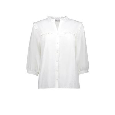 Geisha top met ruches wit Geisha top met ruches wit