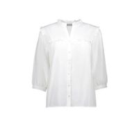 Geisha top met ruches wit - thumbnail