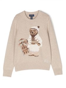 POLO RALPH LAUREN KIDS pull à motif Polo Bear - Tons neutres