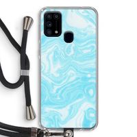 Waterverf blauw: Samsung Galaxy M31 Transparant Hoesje met koord Waterverf blauw: Samsung Galaxy M31 Transparant Hoesje met koord