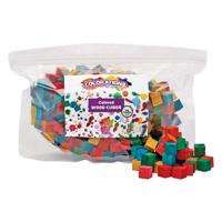 Colorations - gekleurde houten kubus blokjes, 196st.