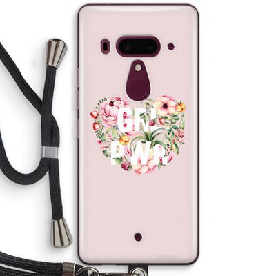 GRL PWR Flower: HTC U12+ Transparant Hoesje met koord
