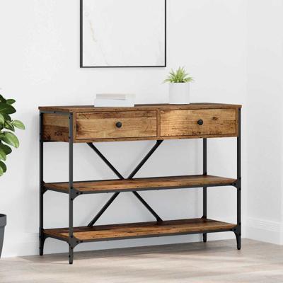 Wandtafel met lade met plank met opslag Oud hout Bewerkt hout