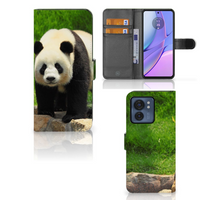 Motorola Edge 40 Telefoonhoesje met Pasjes Panda