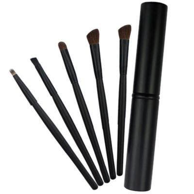 5 STÜCK handvat ogen make-up borstelset met aluminium Tube(Black)