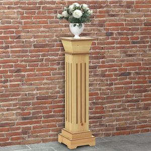 Plantenstandaard klassieke zuil vierkant 17x17x66 cm MDF hout