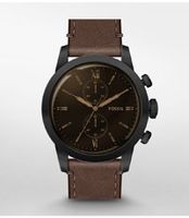 Horlogeband Fossil FS5547 Leder Bruin 24mm