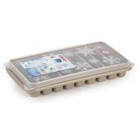 PlasticForte ijsblokjes tray - taupe - kunststof - 26 x 13 x 4 cm - ijsstaafjes - 9 vakjes