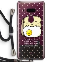 Sleep All Day: HTC U12+ Transparant Hoesje met koord Sleep All Day: HTC U12+ Transparant Hoesje met koord