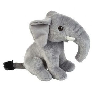 Pluche grijze zittende olifant knuffel 18 cm speelgoed
