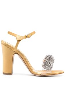 Manolo Blahnik sandales Ostria 90 mm à strass - Jaune