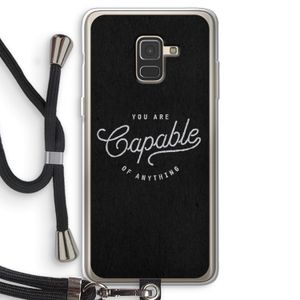 Capable: Samsung Galaxy A8 (2018) Transparant Hoesje met koord