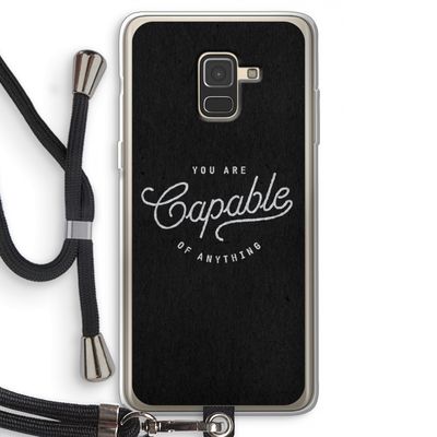 Capable: Samsung Galaxy A8 (2018) Transparant Hoesje met koord