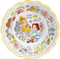 Blond Amsterdam schaal aardewerk happy easter 23x8cm multi