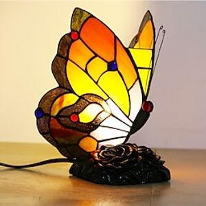 vlinder glas-in-lood tafellamp retro-stijl tafellamp nachtlampje, perfect voor een housewarming cadeau Lightinthebox