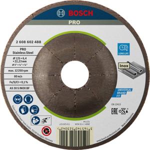 Bosch Accessories 2608602488 Afbraamschijf gebogen Diameter 125 mm Boordiameter 22.23 mm Metaal, RVS 1 stuk(s)