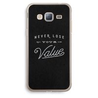 Never lose your value: Samsung Galaxy J3 (2016) Transparant Hoesje
