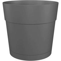 Bloempot en ronde Capri Round - Plastic - Watertank - Diameter 40 cm - Anthraciet - Artevasi