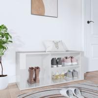 Schoenenkast 100x35x45 cm bewerkt hout hoogglans wit Schoenenkast 100x35x45 cm bewerkt hout hoogglans wit