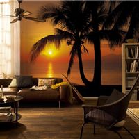 Fotobehang Palmy Beach Sunrise - thumbnail