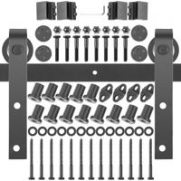 VEVOR Track Kit Deur 487 cm Houten Deur Track Kit 150 KG Laadvermogen Schuifdeur Hardware Roller Track Rail Kit Gemaakt van Koolstofstaal voor Slaapkamer Kleedkamer Keuken Schuren Garages en Stallen