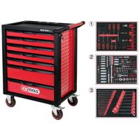 KS Tools 826.7215 Werkplaatswagen Plaatstaal Kleur (specifiek): Zwart, Rood