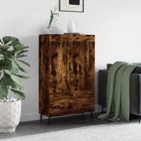 Hoge kast 69,5x31x115 cm bewerkt hout gerookt eikenkleurig