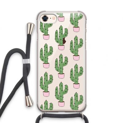 Cactus Lover: iPhone 8 Transparant Hoesje met koord