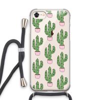 Cactus Lover: iPhone 8 Transparant Hoesje met koord