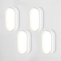 HOFTRONIC™ Set van 4 C-Series - LED Plafondlamp wit ovaal - Wandlamp - Scheepslamp - IP54 - 18W - 1830lm - 4000K neutraal wit - voor binnen en buiten