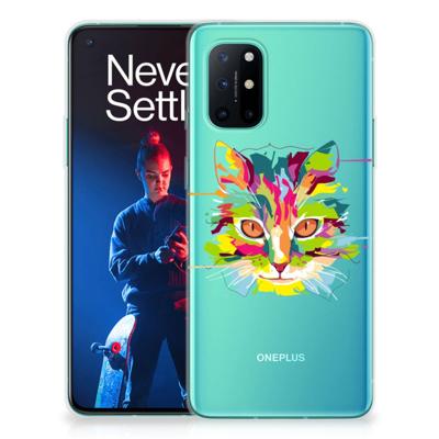 OnePlus 8T Telefoonhoesje met Naam Cat Color OnePlus 8T Telefoonhoesje met Naam Cat Color
