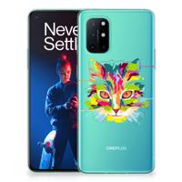 OnePlus 8T Telefoonhoesje met Naam Cat Color