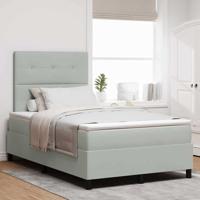 Boxspringbed met matras en LED fluweel lichtgrijs 120x200 cm