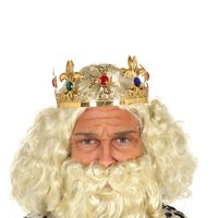 Guircia verkleed kroon voor volwassenen - goud - metaal - koning - koningsdag/carnaval - Verkleedhoofddeksels - thumbnail